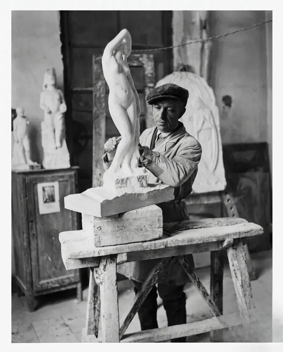 Scultura di Umberto Zaffrani (archivio storico)
