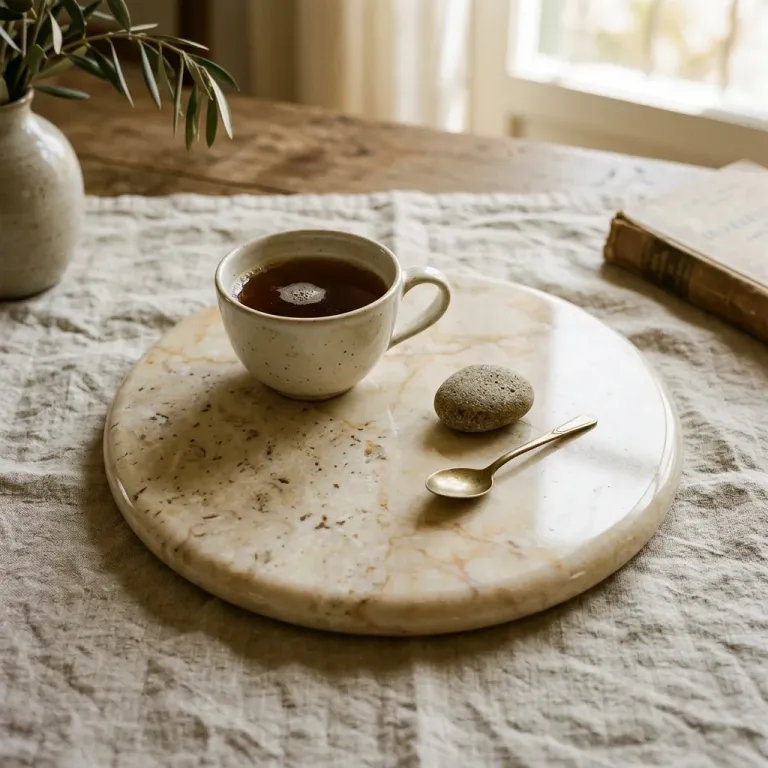 Serie Atelier: vassoio tondo in marmo